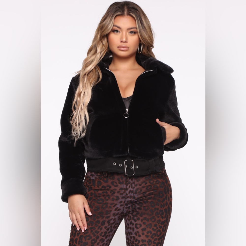 Fashion Nova Faux Fur Moto Jacket